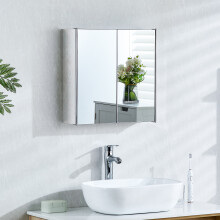 (Double Cabinet) Tiano Mounted Mirrored Bathroom Storage Cabinet