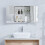 (Double Cabinet) Tiano Mounted Mirrored Bathroom Storage Cabinet 2