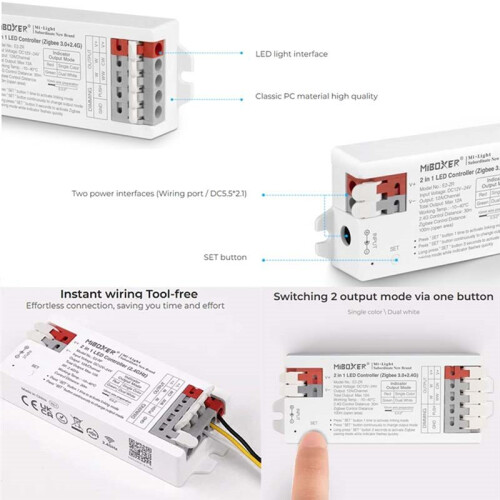 Miboxer  Remote Zigbee 3.0 Tuya Single Color CCT 5050 LED Light Dimmer 2.4G Remote Control for Echo 2