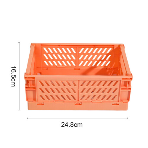 Collapsible Crate Plastic Folding Storage Box Basket Utility Cosmetic Container 2
