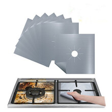 (270*270*0.12mm silver 4-piece package) 4Pcs Extra Thick Gas Stove Protectors, Non-Stick