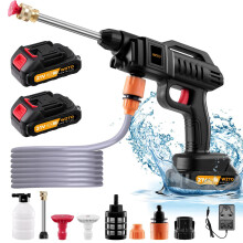 2 Battery Cordless Car High Pressure Washer Jet Water Wash Cleaner Gun Portable
