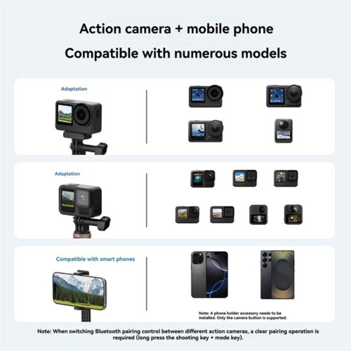 Selfie Stick Tripod Remote Control for  Action 6 5 Wireless Extendable Monopod Stand 2
