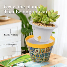 Vase à Fleurs Puzzle 3D à Faire Soi-Même, Pot de Fleurs Décoratif, Vase Artistique, Décoration Intérieure pour Cactus B