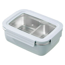 304 Stainless Steel Divided Bento Lunch Box with Detachable Lid Student Large Capacity Sealed Lunch Container A 230ML