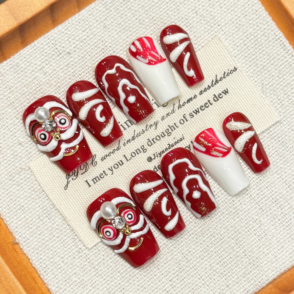 Photos - Manicure & Pedicure Tools (XS) Lion Print Fake Nails - Long Lasting & Flexible