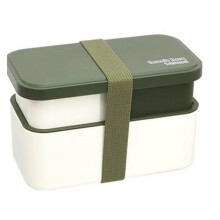 Lunchlåda för Vuxna 1450 Ml Diskmaskinssäker Skål 2-Våningar Matbehållare med Avtagbar Besticksats och Tätning för Arbete B