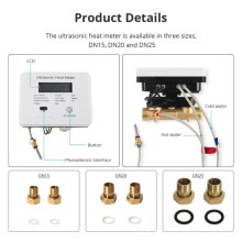 ND15 Zigbee Ultrasonic Heat Meter LCD Air Conditioner Cold and Heat Water Meter Heating Meter Work Tuya