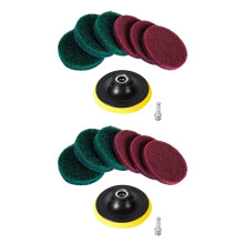2X 4 Inch Drill Power Brush Tile Scrubber Scouring Pads Cleaning Kit, Heavy Duty Household Cleaning Tool