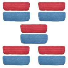 Paquet de 20 Têtes de Rechange pour Vadrouille En Microfibre, Toile de Rechange pour Vadrouille Sèche, Bleu et Rouge
