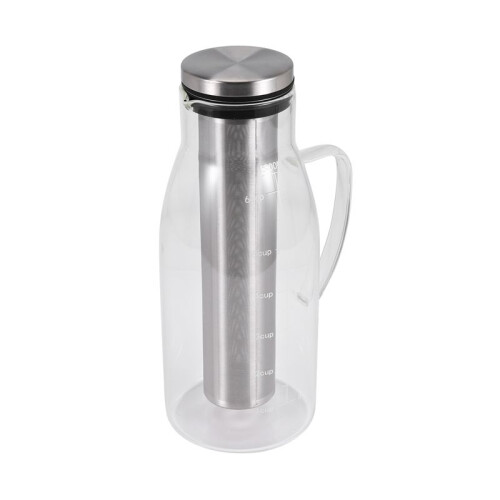 Cold Brew Coffee Maker,Iced Tea Pitcher Infuser with Lid&Scale,Dual Use Filter Coffee Pot ,51Oz/1.5L