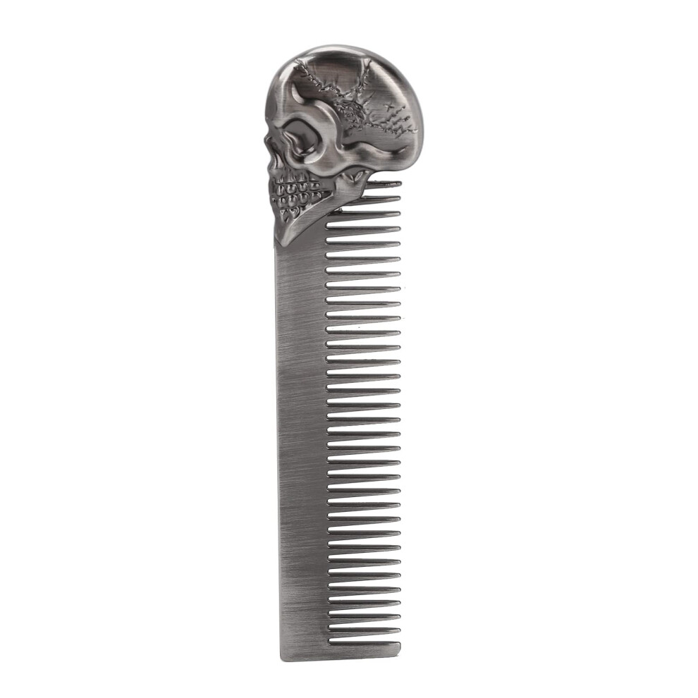 Unisex Beard Comb For Men With Skull Design, Antistatic Pocket Hair Comb, Smooth Rounded Teeth 5.79In