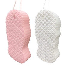 Bath Sponge Set Pink and White, Soft Exfoliating Body Sponge for Gentle Daily Cleansing Adults Kids