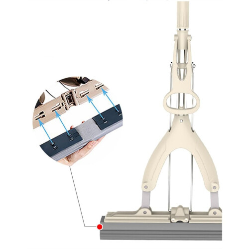 Sponge Mop Self Squeeze Foldable Design with Telescopic Stainless Handle for Easy Floor Cleaning 2