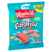 Maynards Bassetts Fizzy Fish Bag 130g (Pack of 10)
