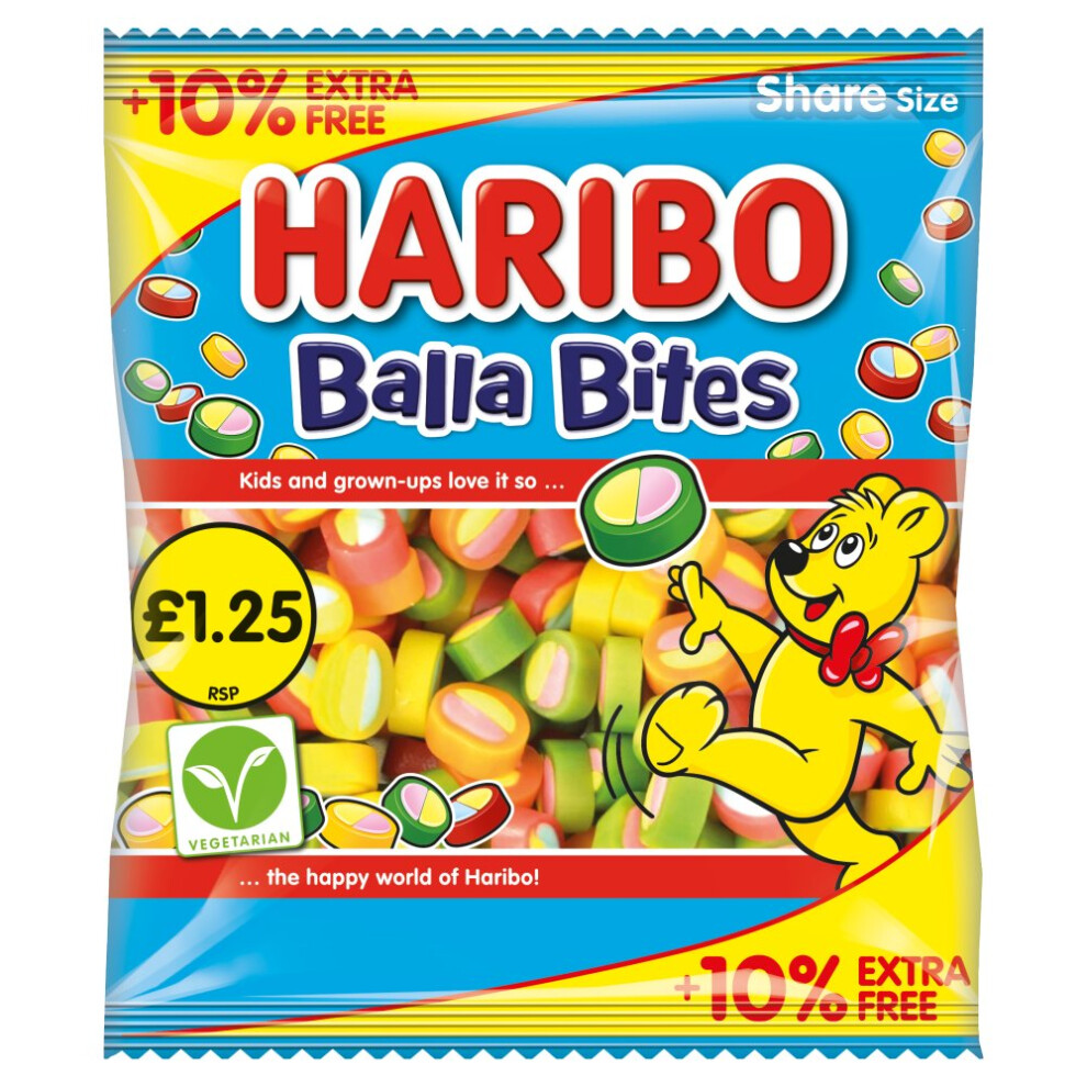 Haribo Balla Bites Chewy Bag 154G (Pack Of 12)