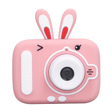 Toddler Digital Camera 20MP Kids Selfie Toy Pink Rabbit Shape for Birthday Gift