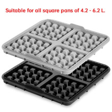 2 Stück 17x17cm Waffelplattenform für Alle 4,2-6,2l Quadratischen Heißluftfritteusen, Silikon-Backform für Heißluftfritteusen A