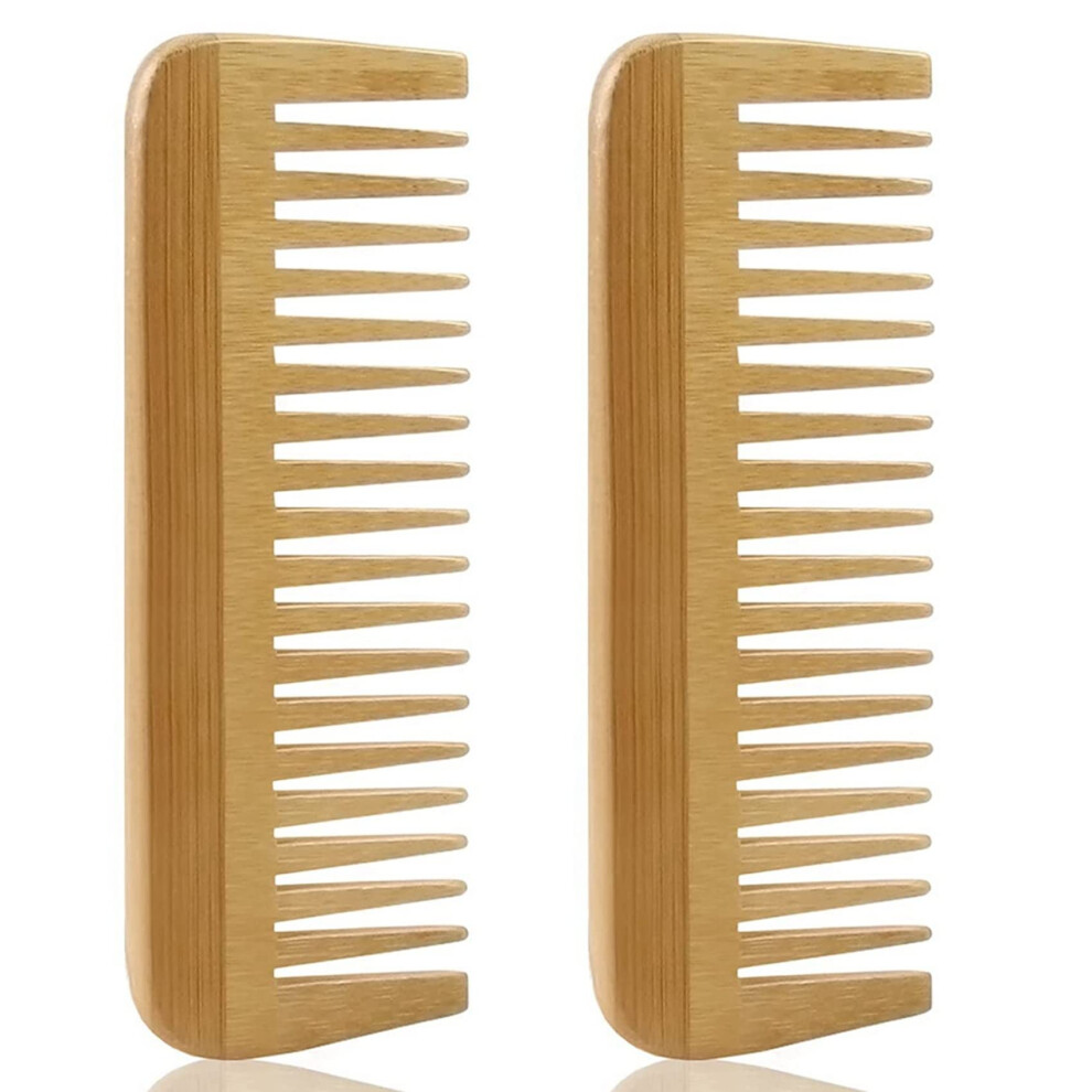 Wood Comb Set  AntiStatic Wide Tooth Bamboo Hair Combs for Smooth Styling and Detangling
