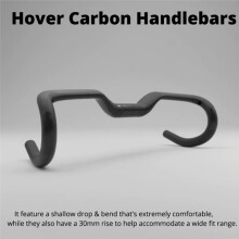 Ullicyc 400mm Hover Carbon Handlebar T1000 Full Carbon Rise Road Handlebar Rise 30mm Gravel Cockpit Internal Cable