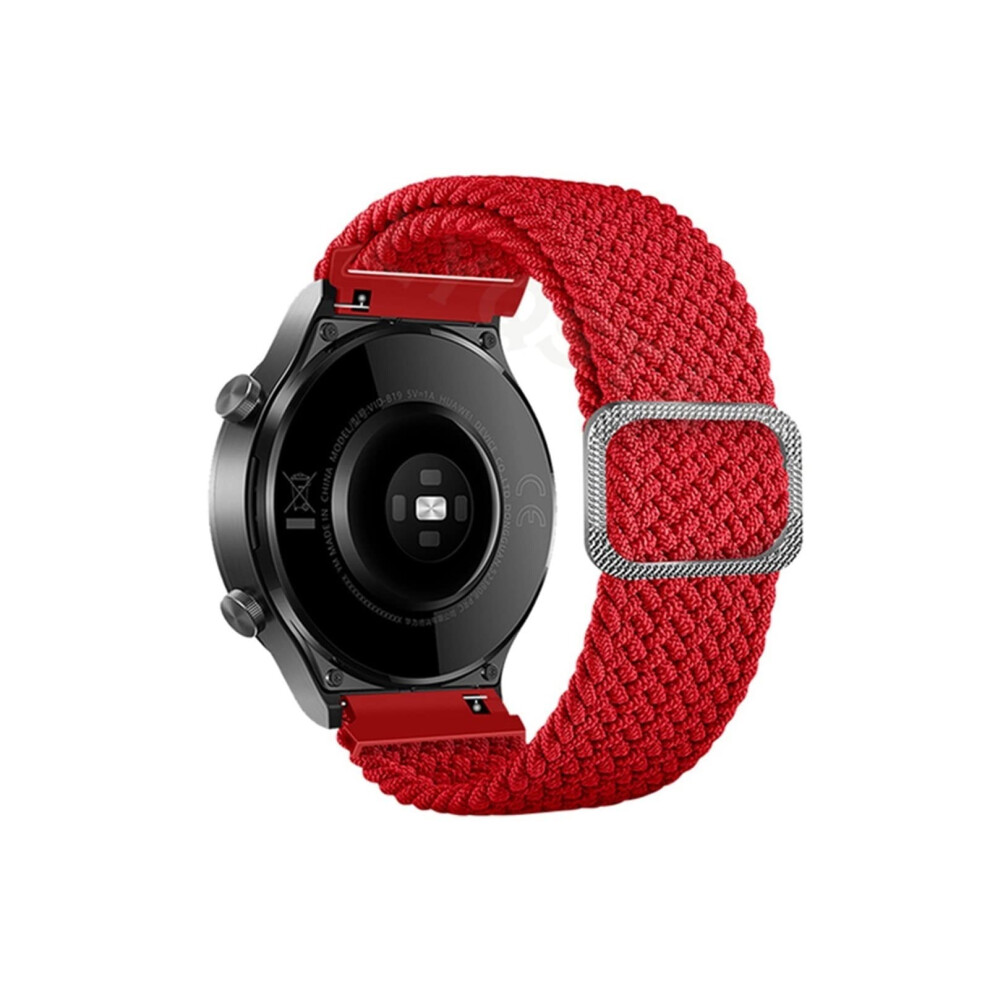 22Mm Nylon Elastic Watch Band Strap With Quick Release And Breathable Comfort Fit For Garmin Fenix Red 9771547522799