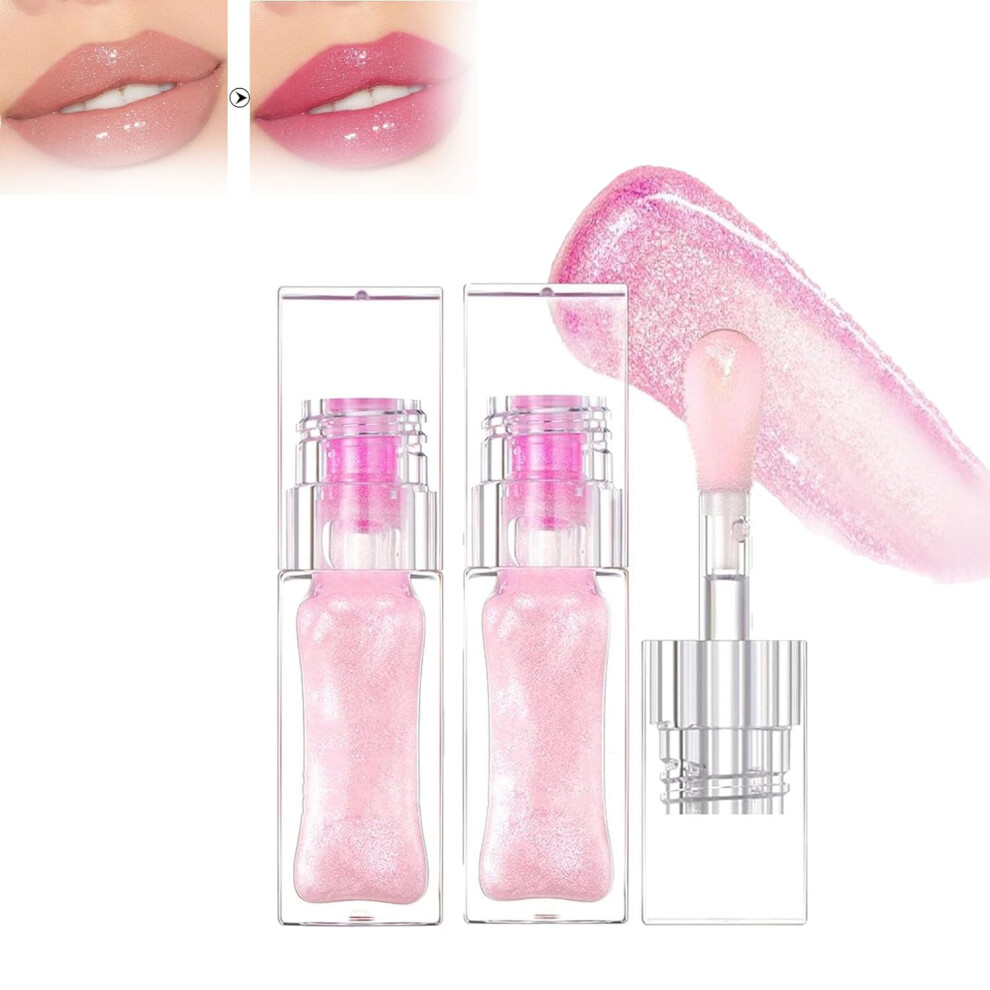 2pcs Color Changing Lip Oil Set with ColorAdapting Tint, LongLasting Gloss and Deep Hydration