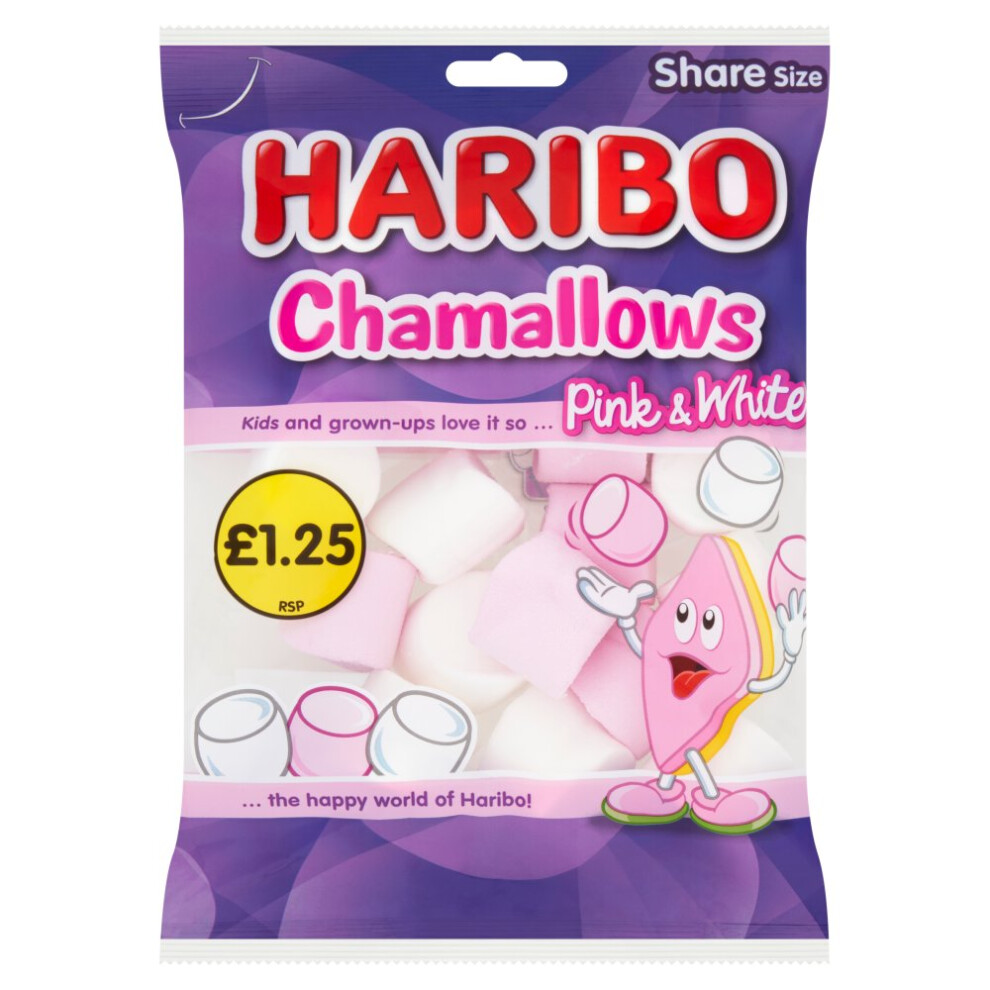 Haribo Chamallows & 140G (Pack Of 12) Pink/White