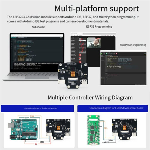 ESP32-S3 Visual Recognition Module, AI Camera Intelligent Recognition, Wi-Fi Image Transmission, IIC/Serial Port Sensor 2