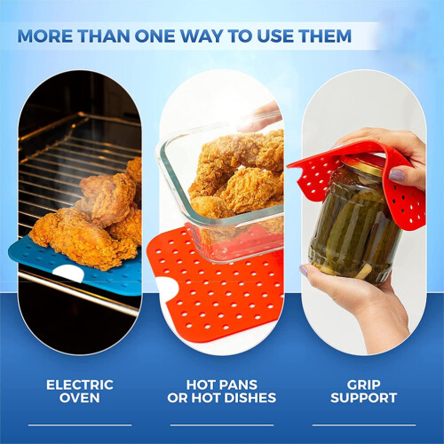 Forros de silicone reutilizáveis para fritadeiras elétricas com duas cestas. 2