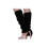 Women's Solid Color Knitted Foot less Leg Warmers Black 1