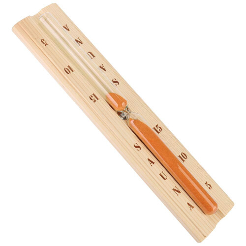 Sauna Sand Timer with Durable Pine Wood Frame, Visual Countdown Hourglass for Sauna or Kitchen 1