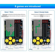 DIY Game Kit Game Console Electronic Soldering Production Kit Pixel Game Console Kit Voice Version, Shell