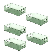 Boîte de Rangement pour Aliments, Boîte de Rangement de Bureau, Boîte de Finition Cosmétique, Étagère de Rangement Empilable, Vert
