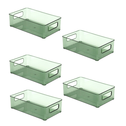 Food Organizer Storage Rack Desktop Storage Box Cosmetic Finishing Box Stackable Storage Rack Green