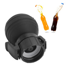 Black Silicone Fizz Keeper Pump Cap for Soda Bottles Leak Proof Air Stopper