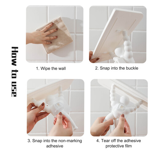 Wall-Mounted Shower Shelf ABS+PP30x21x13cm 2