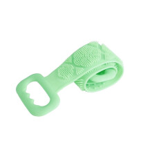 Silicone Back Scrubber DoubleSided Exfoliating Long Bath Towel for Shower Back Cleaning 60x11cm Green