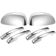 Chrome Rearview Mirror Cover Cap+Door Handle Cover Kit for Chevy Silverado Tahoe Sierra Yukon 2007-2014