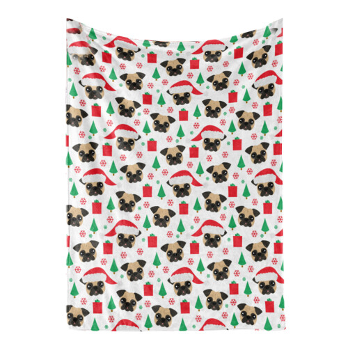 Julehvalpeprint Polyester-kastetæppe