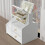 White Cosmetic Storage Box with Mirror, 40x20x14cm 5