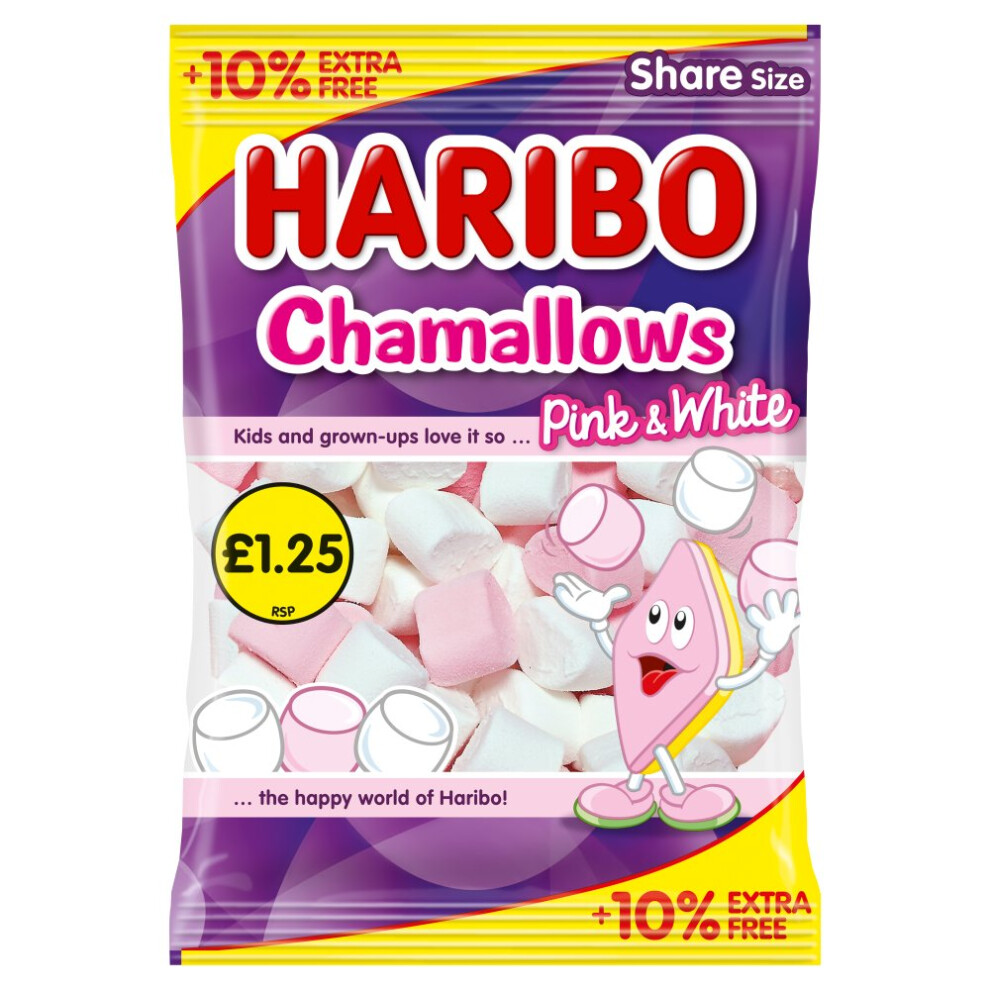 Haribo Chamallows Pink & White 154G (Pack Of 12)
