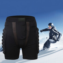 (GT305 Ski Pants Black, S) 3D Padded Shorts for Snowboarding & Skating