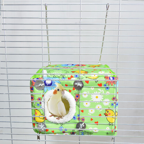 Furry Plush Liner Bird Nest Cage Hammock Resting-red parrot M 2