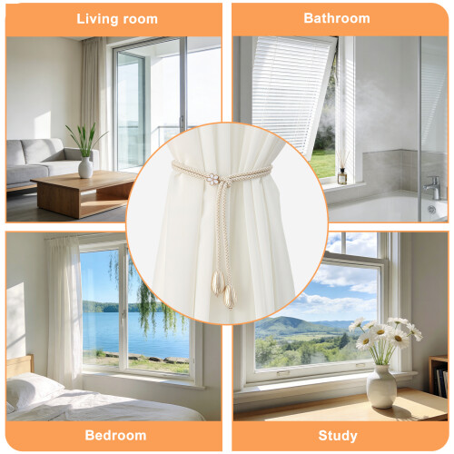 Drape Tieback Holders Curtain Tiebacks Flower Curtain-grey 2