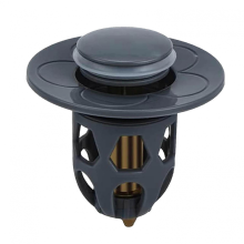 Bouchon de lavabo universel (noir) avec crépine anti-obstruction