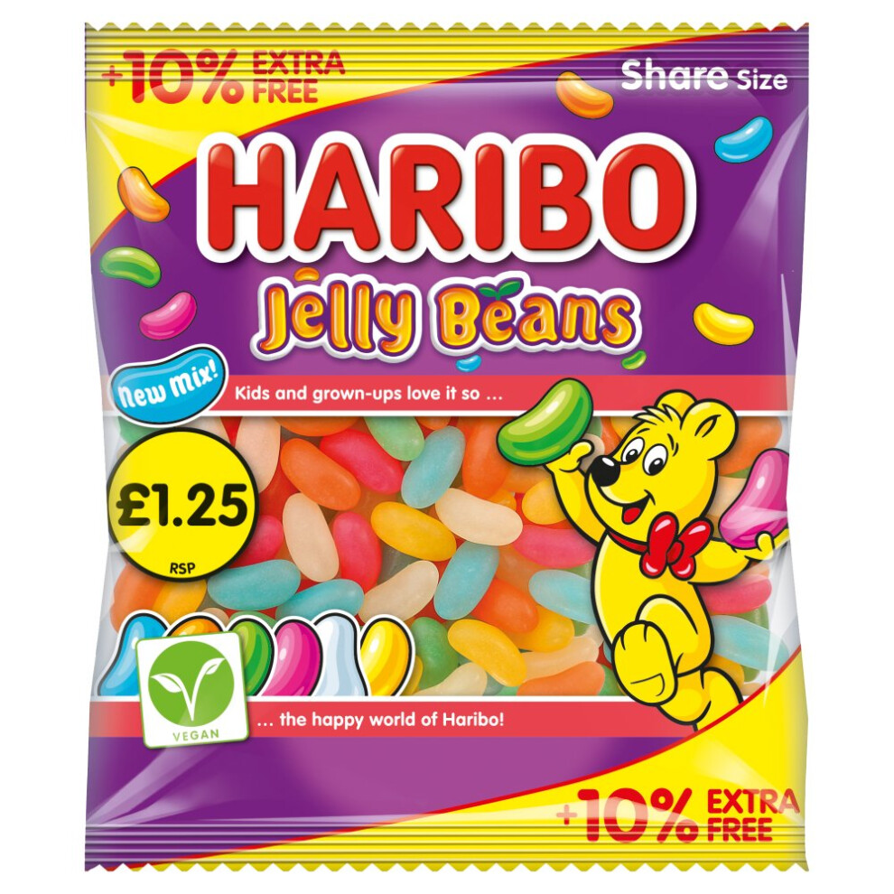 Haribo Jelly Beans Share Bag 154G (Pack Of 12)