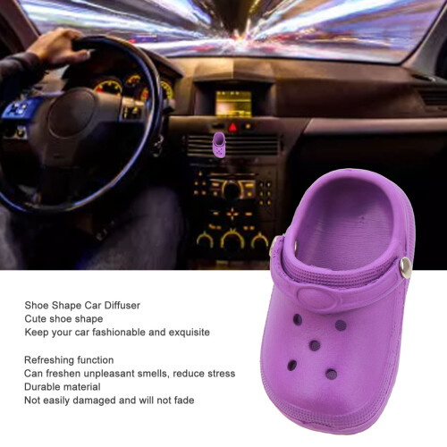 Cute Mini Shoe Car Diffuser Purple Iron Plastic Fragrance Decor 2