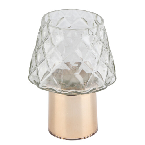 Castiçal de cristal com padrão de losangos