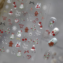 Christmas Nail Stickers 3D SelfAdhesive 5D Embossed Santa Snowman Tree Festive Nails Decals Sheet