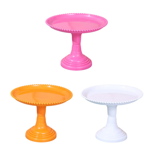 Elevated Plastic Cake Stand for Dessert Party Display-White 2